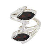 Garnet Trilogy German Sterling Silver Red Gemstone Essential Contemporary Ring Jewelry