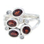Garnet quarter Indian Sterling Silver Red Gemstones Minimal Sophisticated Ring Jewelry