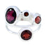 Garnet quarter Moroccan Silver Red Gemstones Minimal Fairytale Ring Jewellery