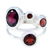 Garnet quarter Moroccan Silver Red Gemstones Minimal Fairytale Ring Jewellery