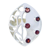 Garnet Penta Russian 925 Silver Red Gemstones Versatile Modern Ring Jewellery