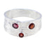 Garnet Trilogy German 925 Sterling Silver Red Gemstone Tiny Love Ring Jewelry