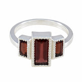 Garnet Trilogy French 92.5 Silver Red Gemstones Featherlight Cultural Ring Jewellery