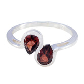 Garnet Toi et Moi Japanese 925 Silver Red Gemstone Dainty Boho Ring Jewellery