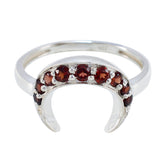 Garnet multiple American Sterling Silver Red Gemstone Whisper thin Feminine Ring Jewellery