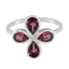 Garnet quarter Turkish 925 Silver Red Gems Dainty Floral Ring Jewellery