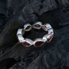 Garnet multiple Russian 92.5 Silver Red Gems Slim Eternity Band Jewelry