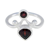 Garnet Toi et Moi Russian Silver Red Gemstone Tiny Feminine Ring Jewellery