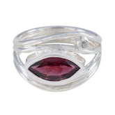 Garnet Toi et Moi Egyptian 925 Sterling Silver Red Gemstone Tiny Trendy Ring Jewelry