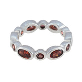 Garnet multiple German 92.5 Silver Red Gems Minimal Eternity Band Jewellery