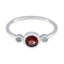 Garnet Trilogy American Sterling Silver Red Gemstones Elegant Modern Ring Jewellery
