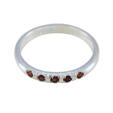 Granat Penta Korean Silber Rot Edelsteine Elegant Anmutig Ring Schmuck