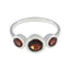 Garnet Trilogy Korean Sterling Silver Red Gemstones Whisper thin Contemporary Ring Jewelry