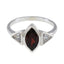 Garnet Trilogy Japanese Silver Red Gemstones Whisper thin Luxurious Ring Jewellery