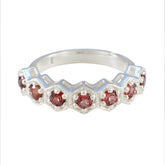 Garnet Hepta Japanese 925 Sterling Silver Red Gemstones Whisper thin Contemporary Band Jewelry