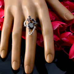 Garnet Penta German Silver Red Gems Tiny Contemporary Ring Jewelry