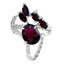 Garnet Penta German Silver Red Gems Tiny Contemporary Ring Jewelry