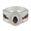 Garnet Halo Russian 925 Silver Red Gemstone Eye catching Trendy Ring Jewellery