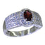 Garnet Halo African Silver Red Gemstones Eye catching Trendy Ring Jewelry
