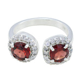 Garnet Toi et Moi Indian 925 Sterling Silver Red Gemstone Tiny Feminine Ring Jewelry