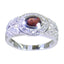 Garnet Halo African 925 Silver Red Gems Classic Contemporary Ring Jewelry