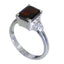 Garnet Halo Indian 92.5 Silver Red Gemstone Slim Abstract Ring Jewellery