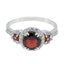 Garnet Halo Moroccan 925 Silver Red Gemstones Slim Cultural Ring Jewellery