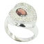 Garnet Halo Russian Sterling Silver Red Gemstones Eye catching Modern Ring Jewellery