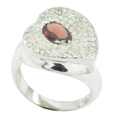 Garnet Halo Russian Sterling Silver Red Gemstones Eye catching Modern Ring Jewellery