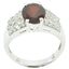 Garnet Halo Egyptian 92.5 Silver Red Gemstone Tiny Modern Ring Jewellery