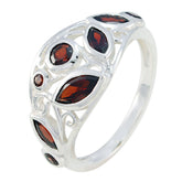 Garnet multiple French Sterling Silver Red Gemstone Minimal Cultural Ring Jewelry