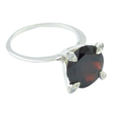Garnet Halo German 92.5 Silver Red Gemstones Slim Sophisticated Ring Jewelry