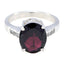 Garnet Halo Egyptian Sterling Silver Red Gemstones Minimal Glamorous Ring Jewelry