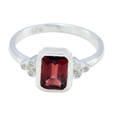Garnet Halo Japanese 925 Silver Red Gems Dainty Romantic Ring Jewelry