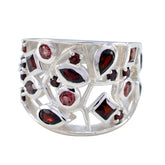 Garnet multiple Egyptian 925 Silver Red Gemstones Versatile Heritage Ring Jewellery