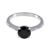 Garnet Halo German Sterling Silver Red Gemstones Featherlight Glamorous Ring Jewelry