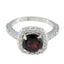 Garnet Halo German 92.5 Silver Red Gems Slim Boho Ring Jewellery