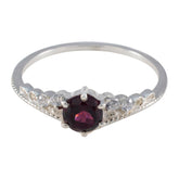 Garnet Halo American Silver Red Gemstone Elegant Fairytale Ring Jewellery
