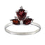 Garnet Trilogy Turkish Silver Red Gems Elegant crown Ring Jewellery