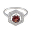 Garnet Halo Korean Sterling Silver Red Gems Dainty Graceful Ring Jewellery