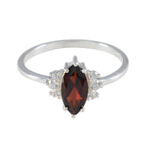 Garnet Halo Turkish 925 Silver Red Gems Delicate Trendy Ring Jewellery