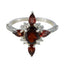 Garnet Penta Egyptian 925 Silver Red Gemstones Featherlight Fairytale Ring Jewelry