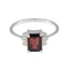 Garnet Halo American 925 Sterling Silver Red Gemstone Delicate Abstract Ring Jewelry