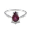Garnet Halo Japanese 92.5 Silver Red Gemstones Delicate Contemporary Ring Jewellery