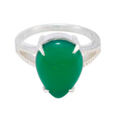 Green Onyx Solitaire African 92.5 Silver Green Gemstone Eye catching Graceful Ring Jewelry