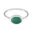 Green Onyx Solitaire Korean Silver Green Gemstones Elegant Graceful Ring Jewelry