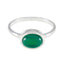 Green Onyx Solitaire Korean 925 Silver Green Gemstone Dainty Modern Ring Jewellery