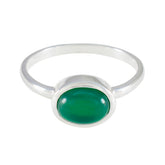 Green Onyx Solitaire Korean 925 Silver Green Gemstone Dainty Modern Ring Jewellery