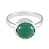 Green Onyx Solitaire Egyptian 925 Sterling Silver Green Gemstones Slim Abstract Ring Jewelry