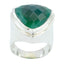 Green Onyx Solitaire Egyptian Sterling Silver Green Gemstone Chunky Cocktail Ring Jewellery